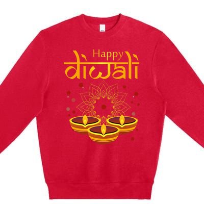 Happy Diwali Festival of Lights Mandala For Indian Hinduism Premium Crewneck Sweatshirt