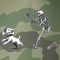 Halloween Dog Funny Skeleton Skeleton Chasing Dog Legacy Tie Dye Trucker Hat