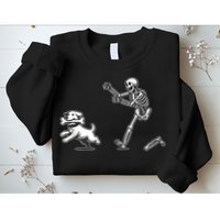 Halloween Dog Funny Skeleton Skeleton Chasing Dog Sweatshirt