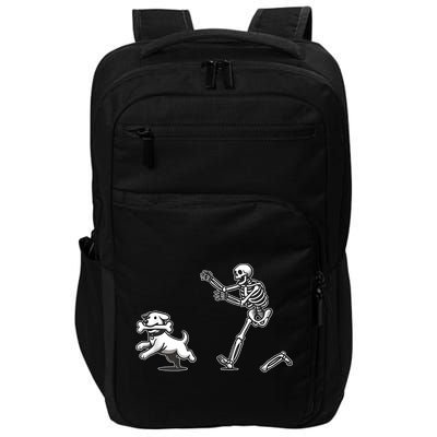 Halloween Dog Funny Skeleton Skeleton Chasing Dog Impact Tech Backpack