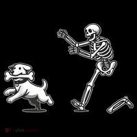 Halloween Dog Funny Skeleton Skeleton Chasing Dog Button