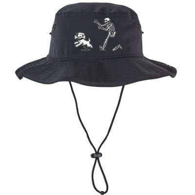 Halloween Dog Funny Skeleton Skeleton Chasing Dog Bucket Hat