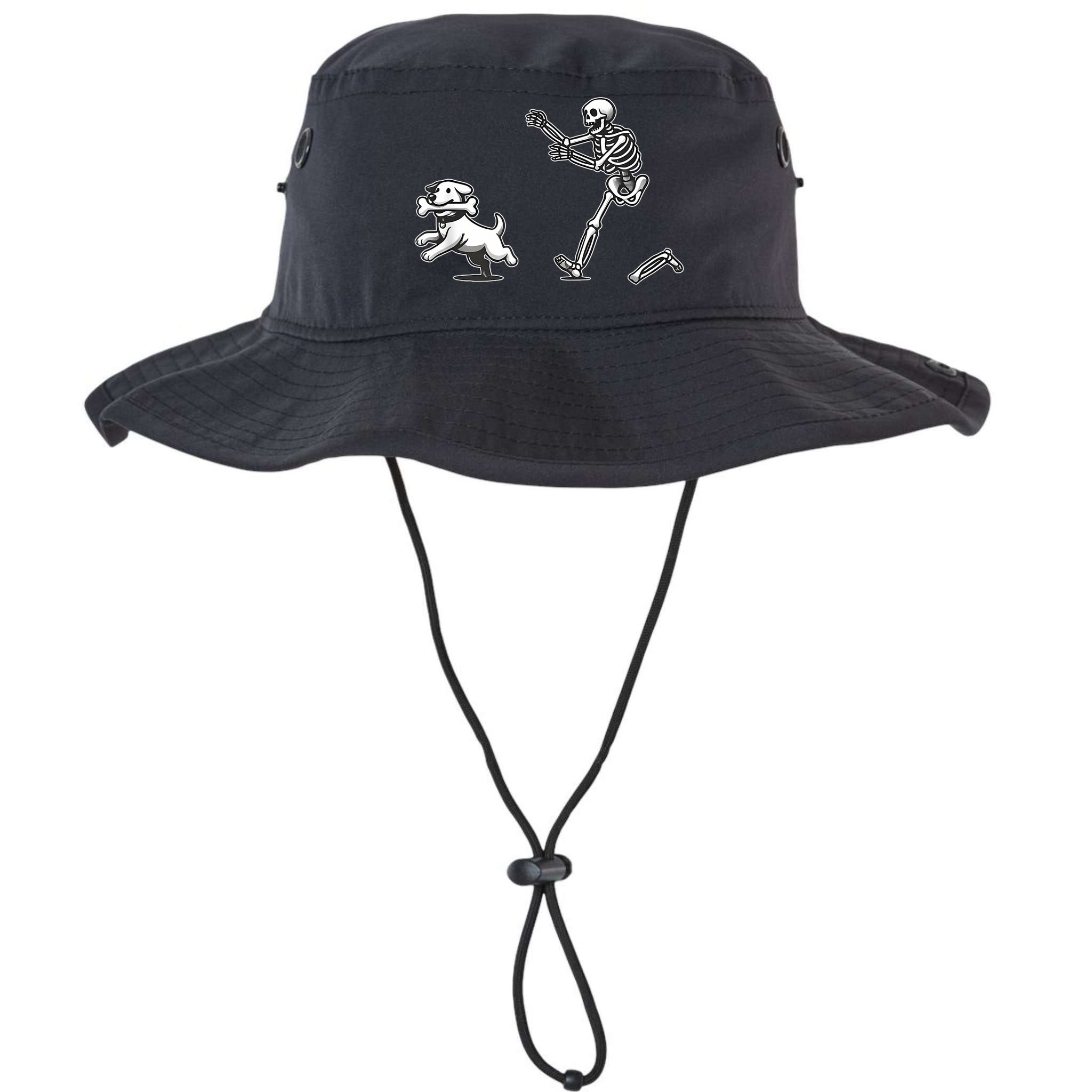 Halloween Dog Funny Skeleton Skeleton Chasing Dog Bucket Hat