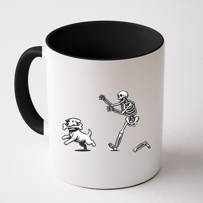 Halloween Dog Funny Skeleton Skeleton Chasing Dog Mug