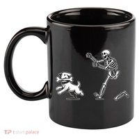 Halloween Dog Funny Skeleton Skeleton Chasing Dog 11oz C Handle Ceramic Mug