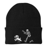 Halloween Dog Funny Skeleton Skeleton Chasing Dog Beanie