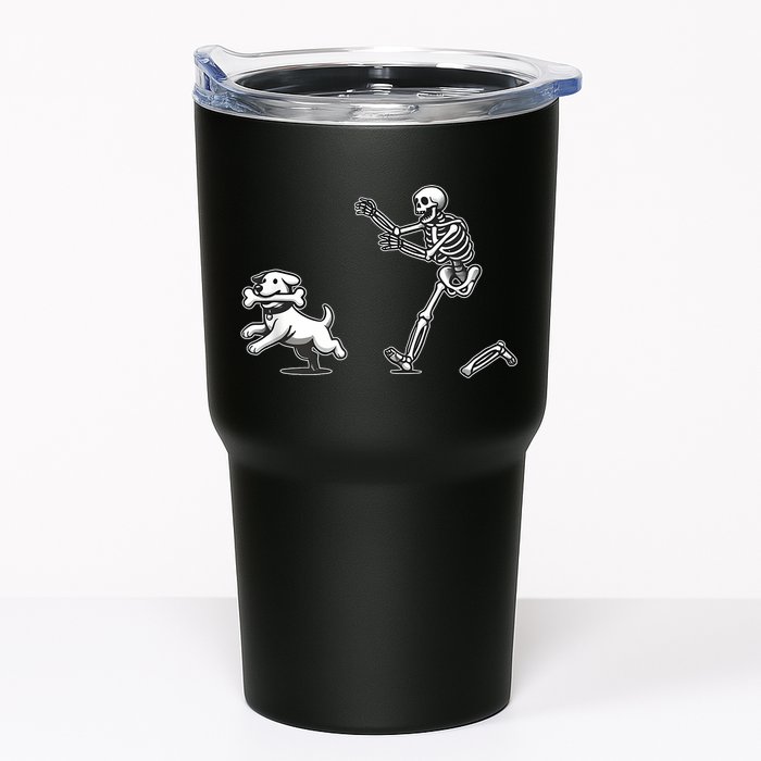 Halloween Dog Funny Skeleton Skeleton Chasing Dog Tumbler