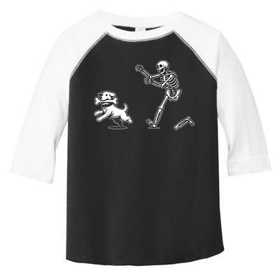Halloween Dog Funny Skeleton Skeleton Chasing Dog Toddler Fine Jersey T-Shirt