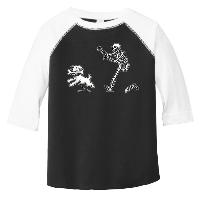 Halloween Dog Funny Skeleton Skeleton Chasing Dog Toddler Fine Jersey T-Shirt