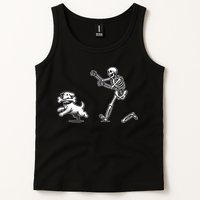 Halloween Dog Funny Skeleton Skeleton Chasing Dog Tank Top