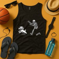 Halloween Dog Funny Skeleton Skeleton Chasing Dog Tank Top