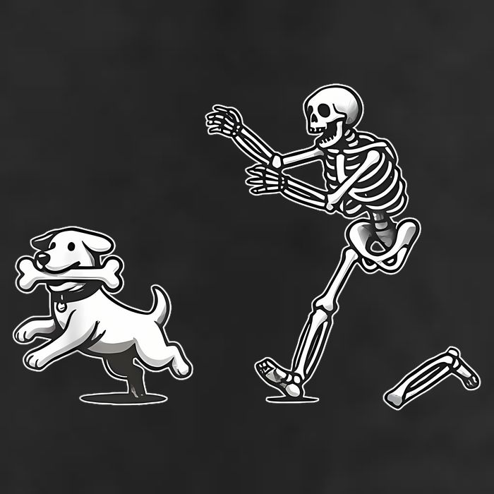 Halloween Dog Funny Skeleton Skeleton Chasing Dog Golf Towel