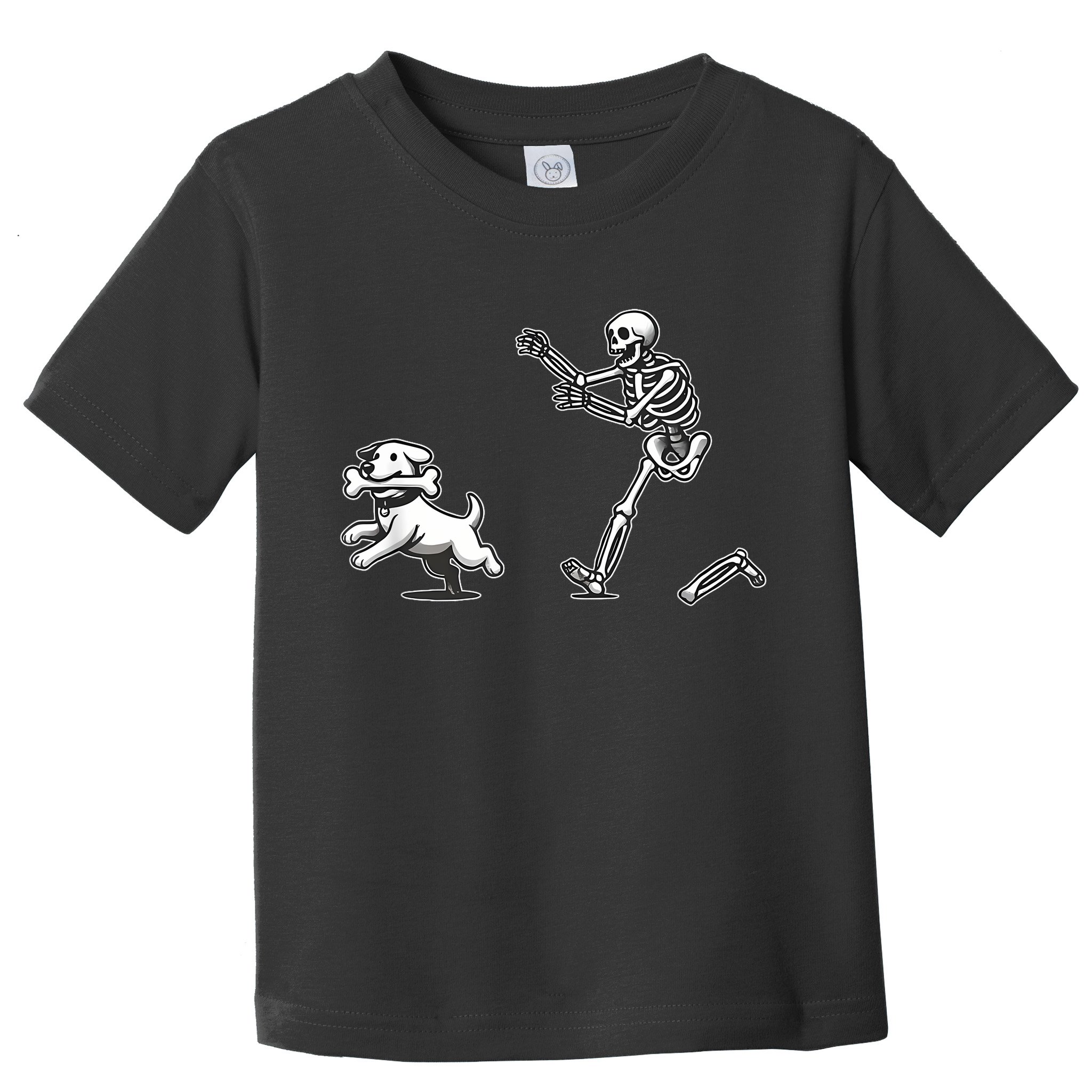 Halloween Dog Funny Skeleton Skeleton Chasing Dog Toddler T-Shirt