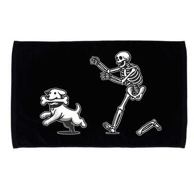 Halloween Dog Funny Skeleton Skeleton Chasing Dog Microfiber Hand Towel