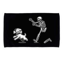Halloween Dog Funny Skeleton Skeleton Chasing Dog Microfiber Hand Towel