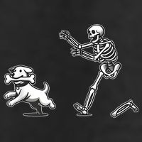 Halloween Dog Funny Skeleton Skeleton Chasing Dog Microfiber Hand Towel