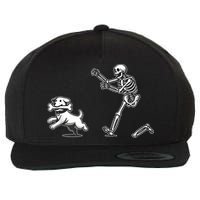 Halloween Dog Funny Skeleton Skeleton Chasing Dog Wool Snapback Cap