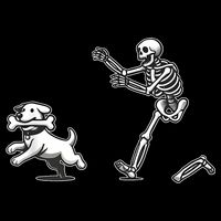 Halloween Dog Funny Skeleton Skeleton Chasing Dog Wool Snapback Cap