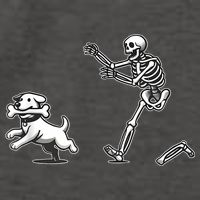 Halloween Dog Funny Skeleton Skeleton Chasing Dog Vector Backpack