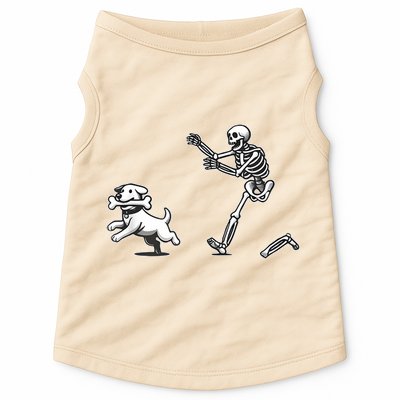 Halloween Dog Funny Skeleton Skeleton Chasing Dog Doggie Tank