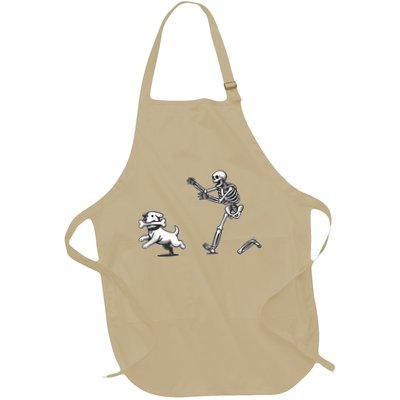 Halloween Dog Funny Skeleton Skeleton Chasing Dog Apron