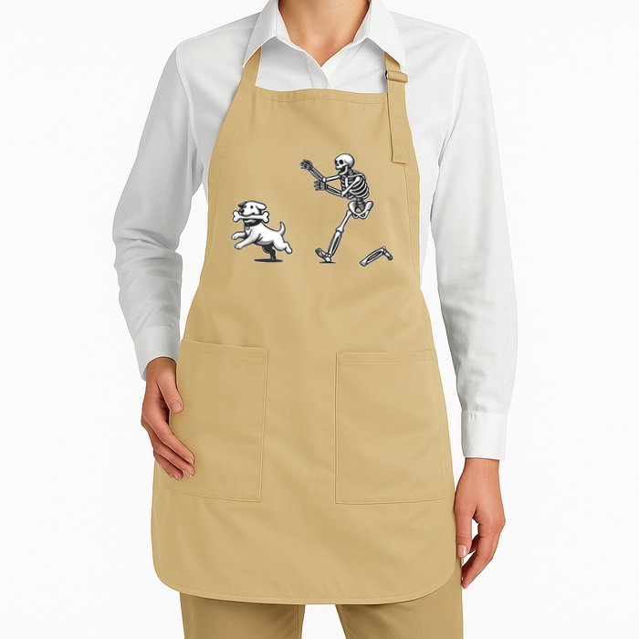 Halloween Dog Funny Skeleton Skeleton Chasing Dog Apron