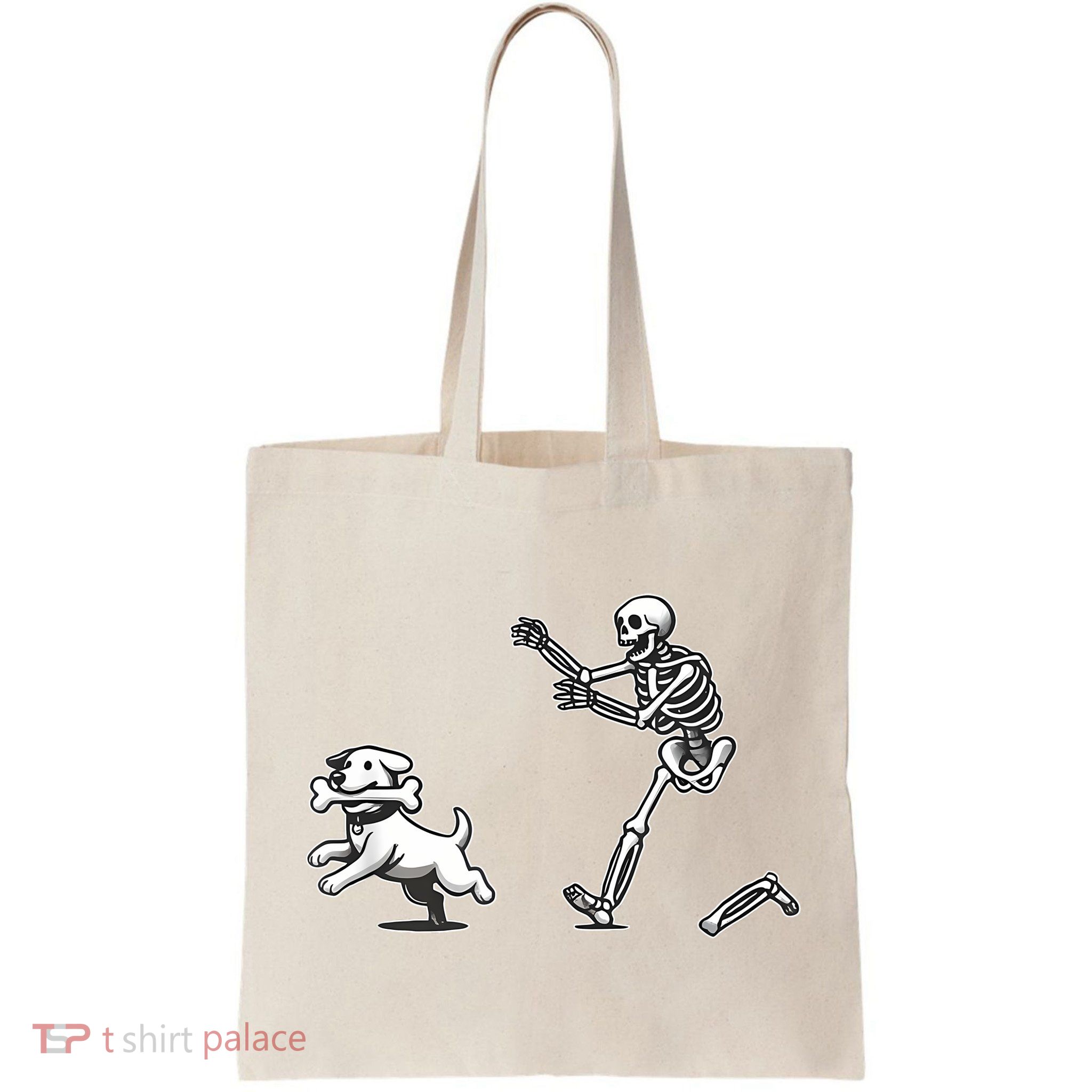 Halloween Dog Funny Skeleton Skeleton Chasing Dog Bag
