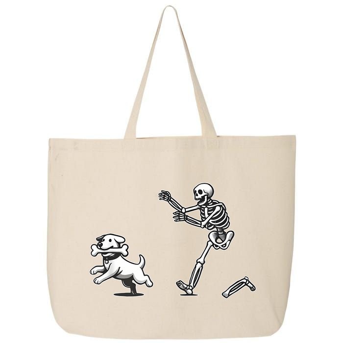 Halloween Dog Funny Skeleton Skeleton Chasing Dog 25L Jumbo Tote