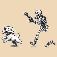 Halloween Dog Funny Skeleton Skeleton Chasing Dog 25L Jumbo Tote