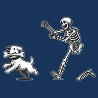 Halloween Dog Funny Skeleton Skeleton Chasing Dog Infant Baby Jersey Bodysuit