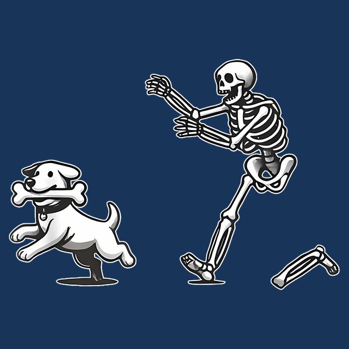 Halloween Dog Funny Skeleton Skeleton Chasing Dog Infant Baby Jersey Bodysuit