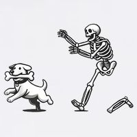 Halloween Dog Funny Skeleton Skeleton Chasing Dog Garment-Dyed Sweatshirt