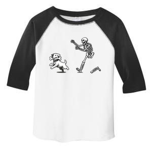 Halloween Dog Funny Skeleton Skeleton Chasing Dog Toddler Fine Jersey T-Shirt