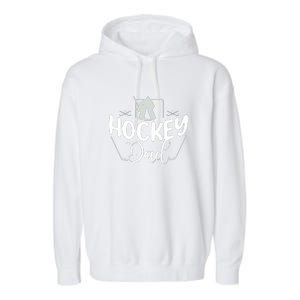 Hockey Dad Funny Father's Day Gift Garment-Dyed Fleece Hoodie