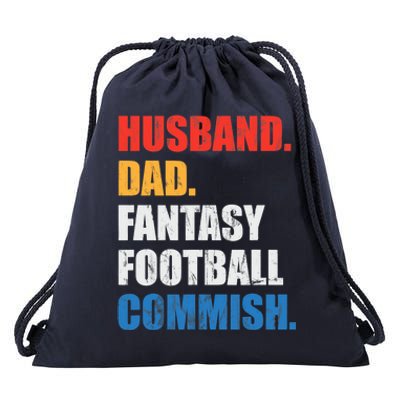 Husband Dad Fantasy Football Commish, Fantasy Commissioner Drawstring Bag