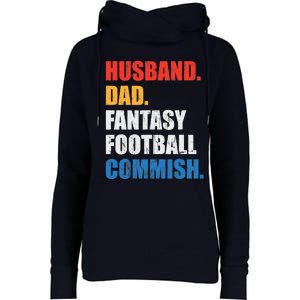 Husband Dad Fantasy Football Commish, Fantasy Commissioner Womens Funnel Neck Pullover Hood