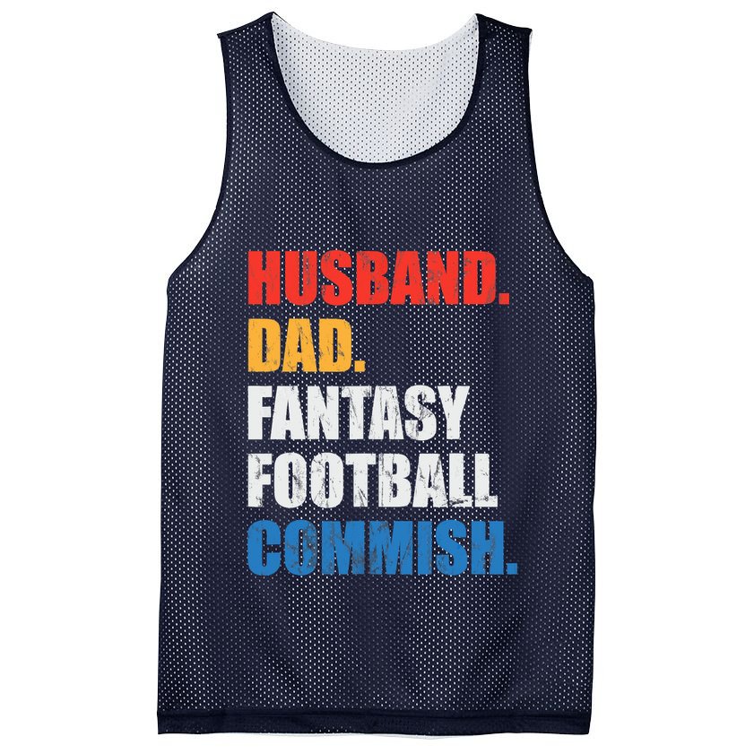 Husband Dad Fantasy Football Commish, Fantasy Commissioner Mesh Reversible Basketball Jersey Tank