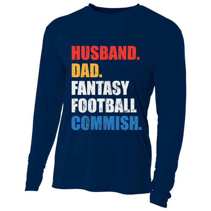 Husband Dad Fantasy Football Commish, Fantasy Commissioner Cooling Performance Long Sleeve Crew