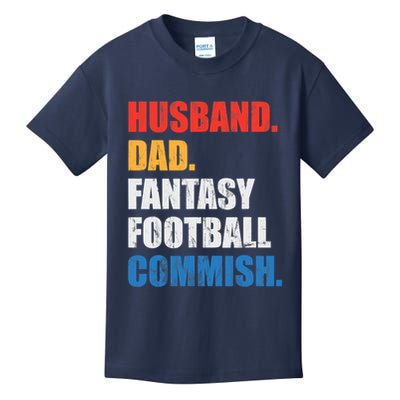 Husband Dad Fantasy Football Commish, Fantasy Commissioner Kids T-Shirt