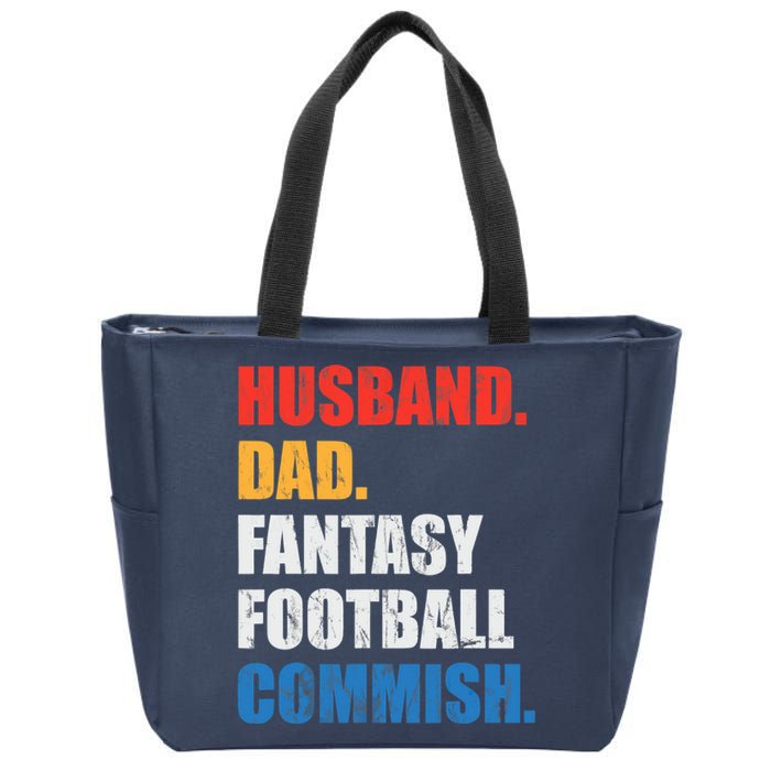 Husband Dad Fantasy Football Commish, Fantasy Commissioner Zip Tote Bag