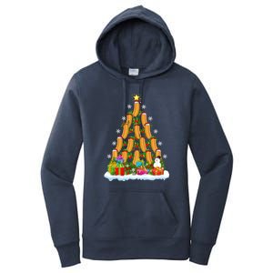 Hot Dog Food Lover Xmas Holiday Santa Hot Dog Christmas Tree Women's Pullover Hoodie