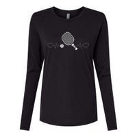 Heartbeat Design for a I Love Pickleball Player Womens Cotton Relaxed Long Sleeve T-Shirt