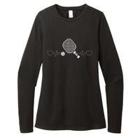 Heartbeat Design for a I Love Pickleball Player Womens CVC Long Sleeve Shirt