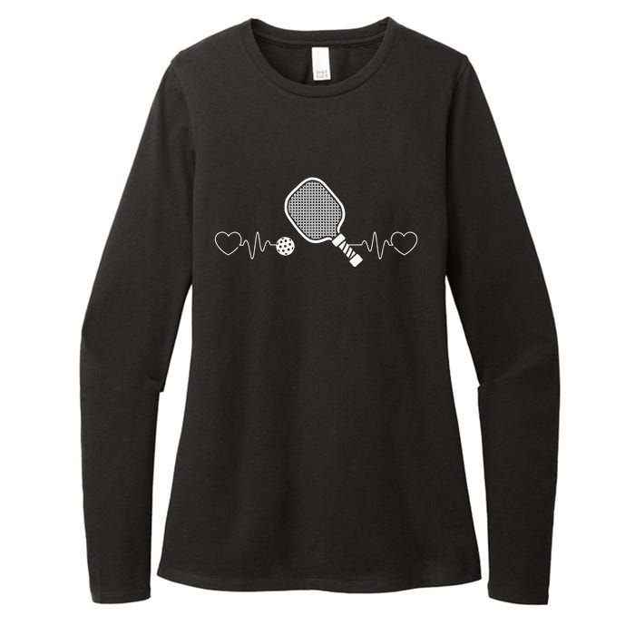 Heartbeat Design for a I Love Pickleball Player Womens CVC Long Sleeve Shirt