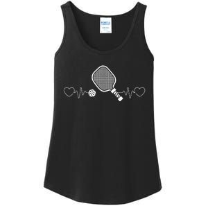 Heartbeat Design for a I Love Pickleball Player Ladies Essential Tank