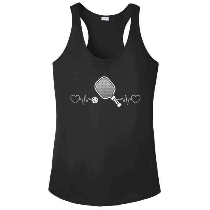 Heartbeat Design for a I Love Pickleball Player Ladies PosiCharge Competitor Racerback Tank