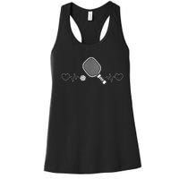 Heartbeat Design for a I Love Pickleball Player Women's Racerback Tank