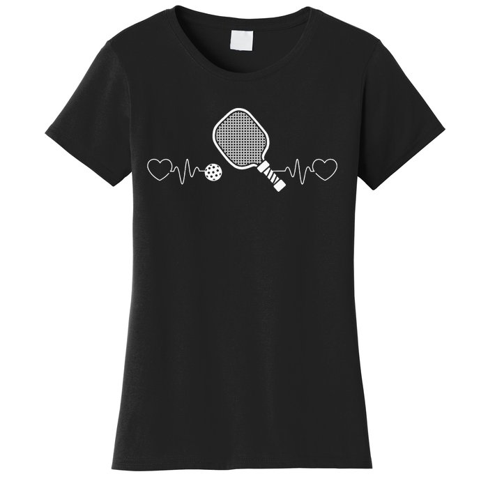 Heartbeat Design for a I Love Pickleball Player Women's T-Shirt