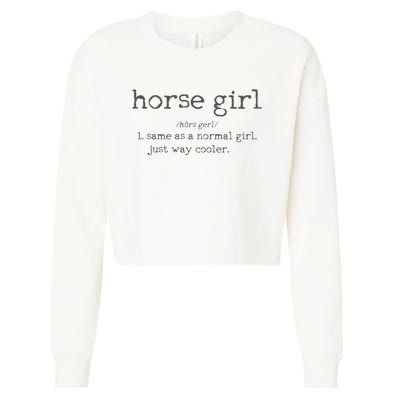 Horse Definition Funny Horseback Riding Rider Gift Cropped Pullover Crew