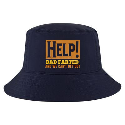 Help Dad Farted And WE Cant Get Out. Funny Dad Car Travel Cool Comfort Performance Bucket Hat